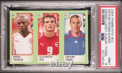 2006 Panini FIFA World Cup Candy Zidane/Frei/Trabelsi PSA 9 MINT Graded Sticker