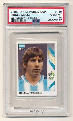 2006 Panini World Cup Germany Sticker Lionel Messi #185 GRADED PSA 10 GEM MINT