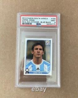 2010 Panini South Africa Lionel Messi FIFA World Cup Sticker #122 PSA 9 Blue