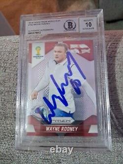 2014 Panini Prizm World Cup #142 Wayne Rooney Beckett 10 Autograph