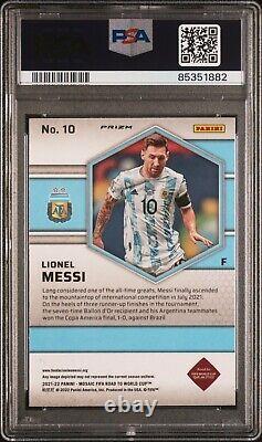 2021-2022 Panini Mosaic Fifa Road To World Cup Lionel Messi Reactive Gold Psa 9