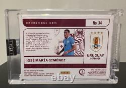 2022 Panini Eminence FIFA World Cup Jose Maria Gimenez 1/1 Troy Oz Platinum Bar
