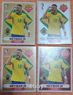 Neymar 4x Panini FIFA World Cup Qatar 2022 Extra Sticker panini official