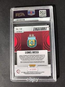 PSA 8 Lionel Messi Parallel 1 of 22081 Argentina Qatar 2022 #118 FIFA WORLD CUP