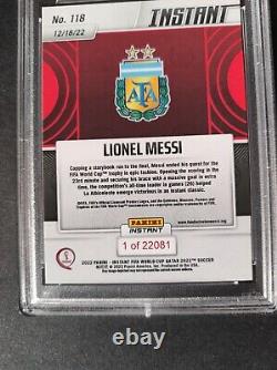 PSA 8 Lionel Messi Parallel 1 of 22081 Argentina Qatar 2022 #118 FIFA WORLD CUP