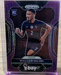 William Saliba 2022 Panini FIFA World Cup RC Purple Mojo Prizm #15/49 France